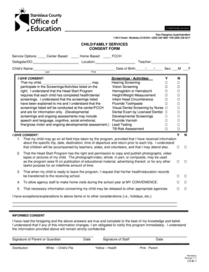 Child Family Services Consent Form