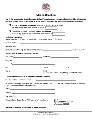 Disabled Veterans National Foundation Donation Form