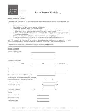 Rental Income Worksheet