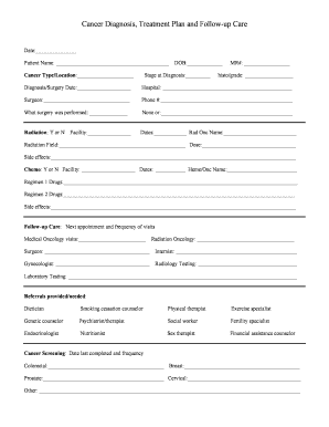 Cancer Diagnosis Treatment Plan