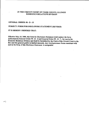 Cook County Disclosure Statement Form