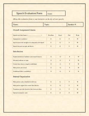 Speech Evaluation Form