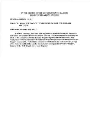 Notice to Withhold Income for Support