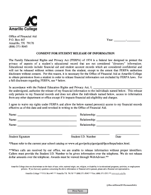 Consent for Student Release of Information