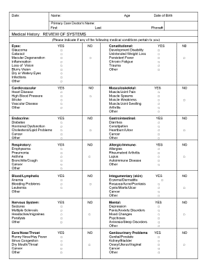 Medical History Form