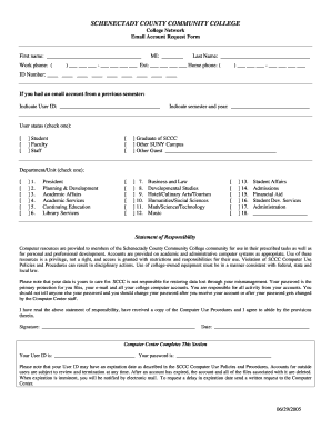 Schenectady County Community College Email Account Request Form