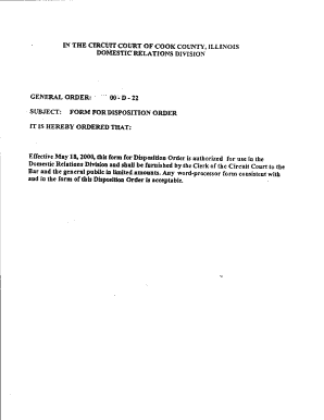 Cook County Domestic Relations Disposition Order