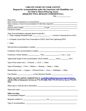 Request for Accommodation under the Americans with Disabilities Act