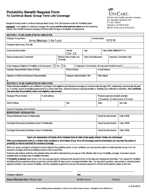 Portability Benefit Request Form