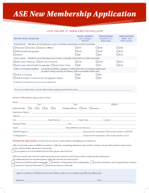 ASE New Membership Application