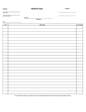 Hunting Observation Form