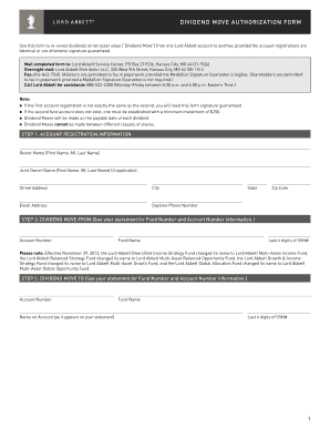 Dividend Move Authorization Form