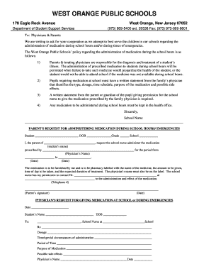 Medication Administration Request Form