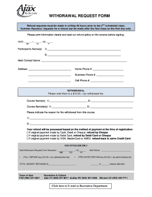 Withdrawal Request Form