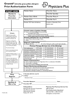 Grastek Prior Authorization Form