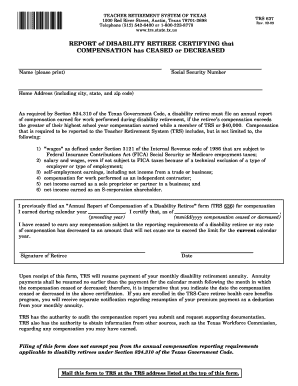 Texas Disability Retiree Compensation Report