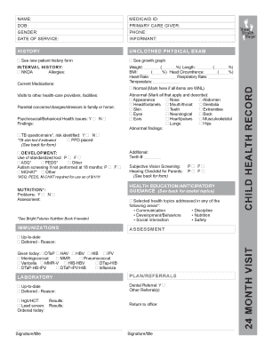 Child Health Record Form