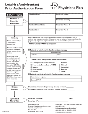 Letairis Prior Authorization Form
