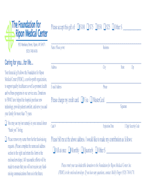 Donation Form for Ripon Medical Center