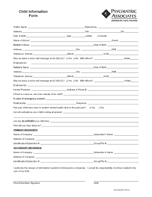 Child Information Form