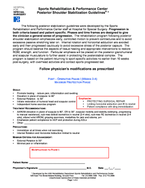 Posterior Shoulder Stabilization Guidelines