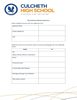 Recruitment Monitoring Form