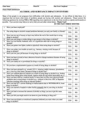 Alcohol and Substance Impact Inventory