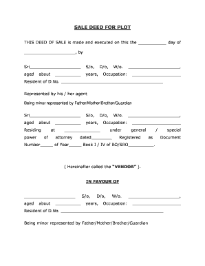 Sale Deed for Plot