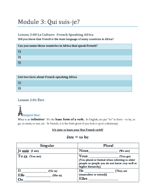 French Language Lesson Module 3
