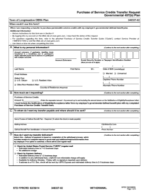Purchase of Service Credits Transfer Request