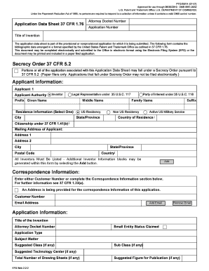 USPTO Application Data Sheet
