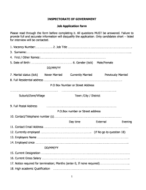 Job Application Form