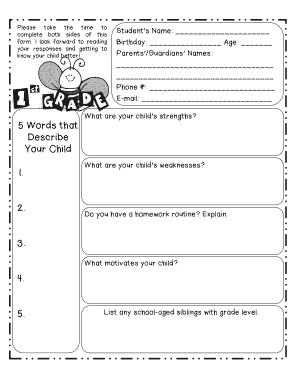 Parent Teacher Communication Form