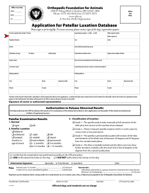 Patellar Luxation Database Application