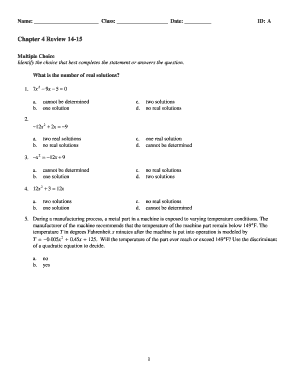 Chapter 4 Review Quiz