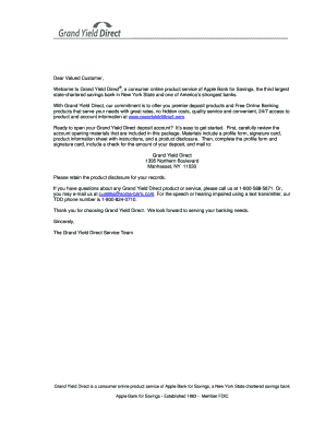 Grand Yield Direct ExtraValue Checking Account Application