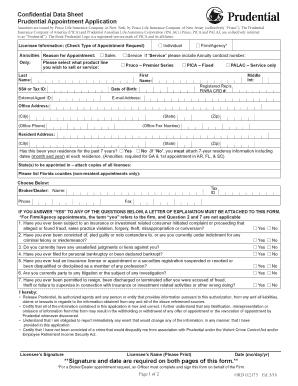Prudential Appointment Application