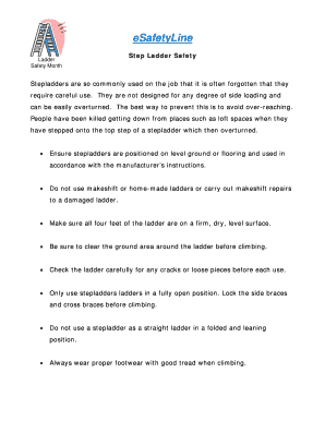 Step Ladder Safety Meeting Attendance Roster