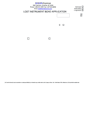 Surety Bond Application Form