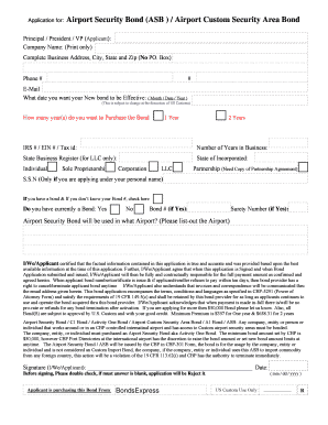 Airport Security Bond Application