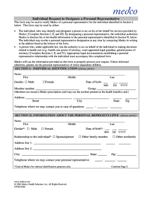 Medco Personal Representative Designation Form