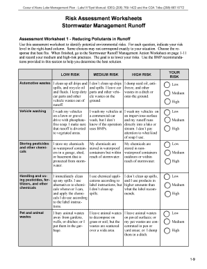 Stormwater Runoff Assessment Worksheet