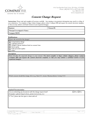 Consent Change Request - Compass IRB