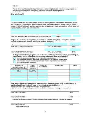 Georgia Power of Attorney for Tax Matters