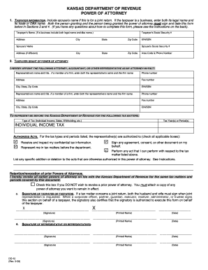 Kansas Power of Attorney for Tax Matters