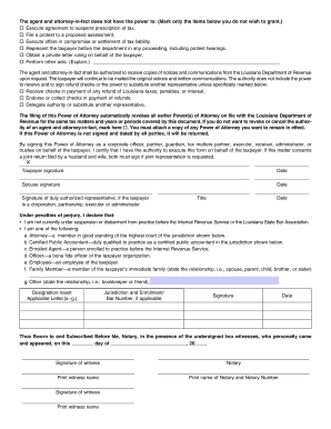 Louisiana Power of Attorney for Tax Matters