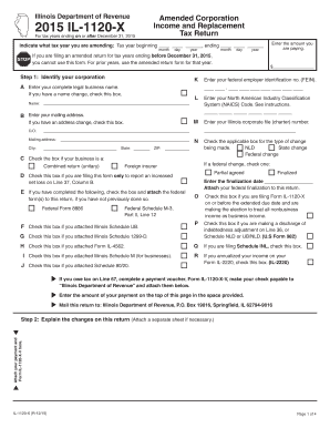 Illinois Amended Corporation Income Tax Return