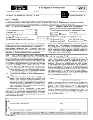 Arizona E-file Signature Authorization Form