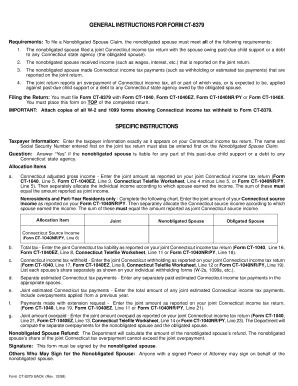 Connecticut Nonobligated Spouse Claim Form CT-8379