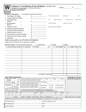 Iowa Employer's Contribution & Payroll Report